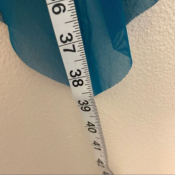 Weissman Dance costume aqua blue teal BRIDGES-STRIPPED 11064 asymmetrical LC - Picture 6 of 12